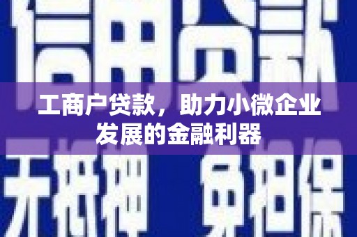 七里河工商户贷款，助力小微企业发展的金融利器