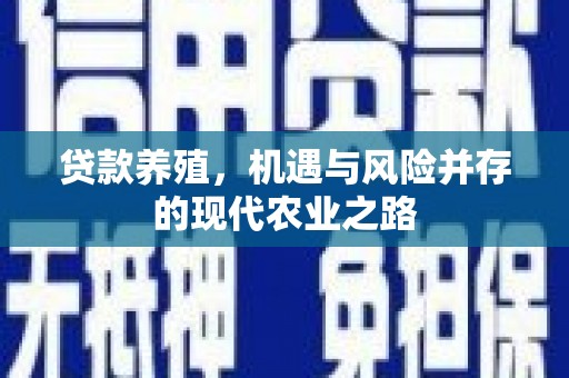 七里河贷款养殖，机遇与风险并存的现代农业之路