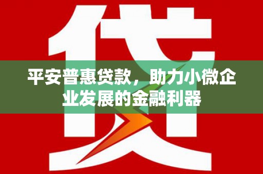 七里河平安普惠贷款，助力小微企业发展的金融利器