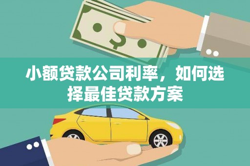七里河小额贷款公司利率，如何选择最佳贷款方案