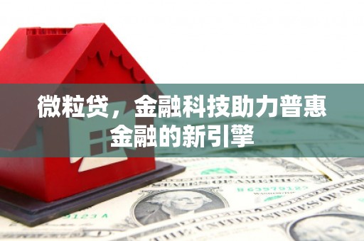 七里河微粒贷，金融科技助力普惠金融的新引擎