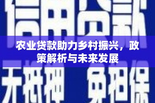 七里河农业贷款助力乡村振兴，政策解析与未来发展