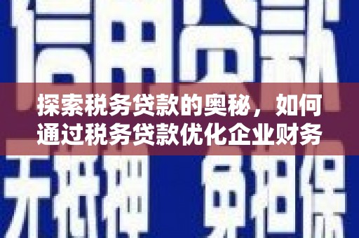 七里河探索税务贷款的奥秘，如何通过税务贷款优化企业财务