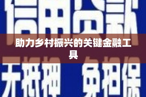 七里河助力乡村振兴的关键金融工具