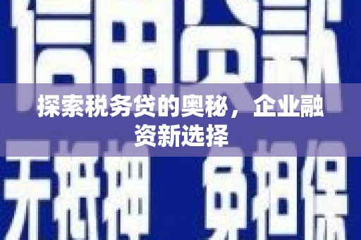 七里河探索税务贷的奥秘，企业融资新选择