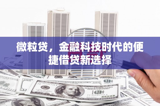 七里河微粒贷，金融科技时代的便捷借贷新选择
